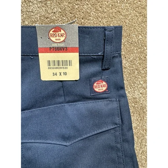 Red‎ Kap PT66 Men's Cargo Shorts Navy 34 x 10 New With Tags - Picture 5 of 9